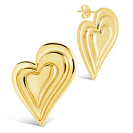 Beating Heart Statement Stud Earrings