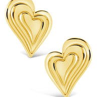 Beating Heart Statement Stud Earrings