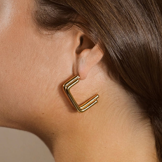 Baguette Hoop Earrings
