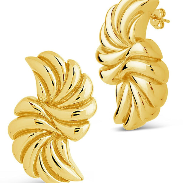 Twisted Croissant Stud Earrings