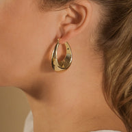 Autumn Elongated Tube Hoop Earrings