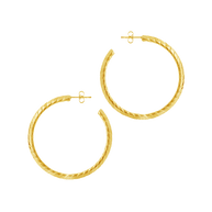 Everly Flat Herringbone Chain Hoop Earrings