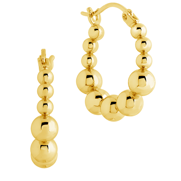 Graduated Bubble Sphere Hoop Earrings