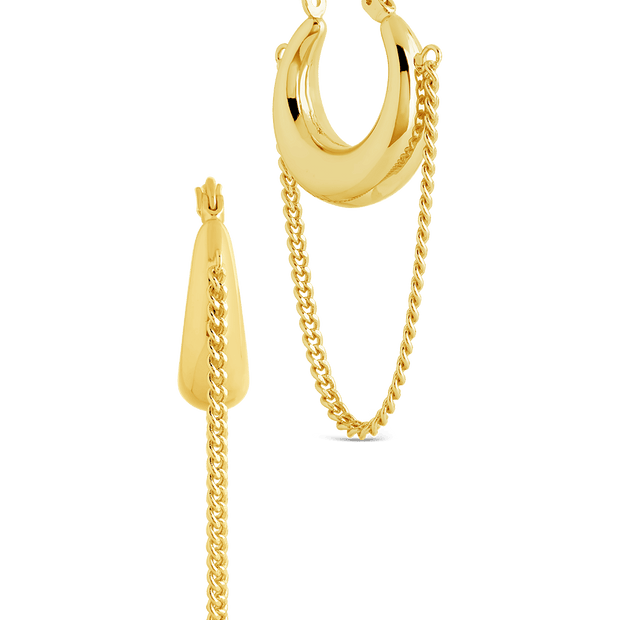 Mackenzie Chain Drop Hoop Earrings