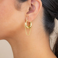 Mackenzie Chain Drop Hoop Earrings