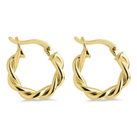 Hazel Textured Twisted Hoop Earrings