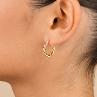 Hazel Textured Twisted Hoop Earrings