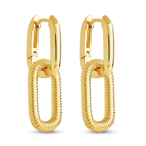 Felicity Textured Chain Link Drop Earrings