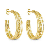 Corinne Textured Braided Hoop Earrings