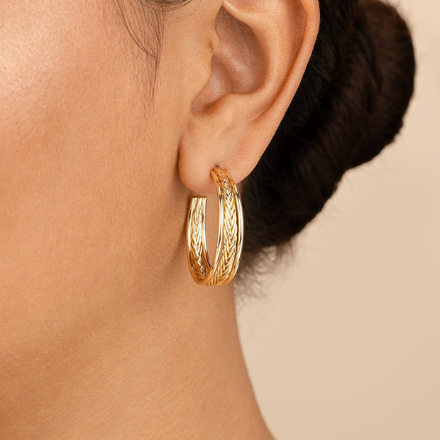 Corinne Textured Braided Hoop Earrings