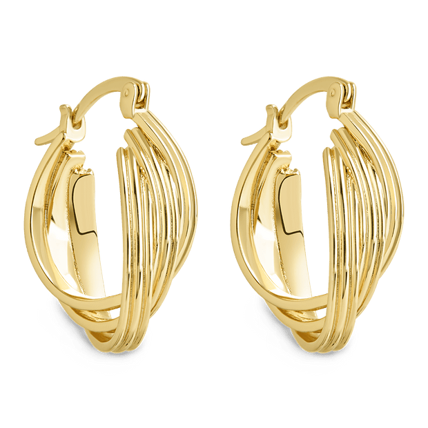 Emery Triple Row Layered Earrings