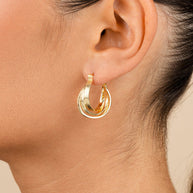 Emery Triple Row Layered Earrings