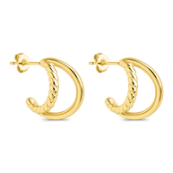 Arcadia Double Row Huggie Hoop Earrings