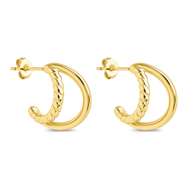 Arcadia Double Row Huggie Hoop Earrings