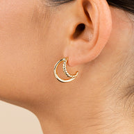 Arcadia Double Row Huggie Hoop Earrings