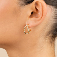 Arcadia Double Row Huggie Hoop Earrings