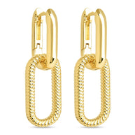 Sable CZ Chain Link Drop Stud Earrings