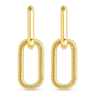 Sable CZ Chain Link Drop Stud Earrings