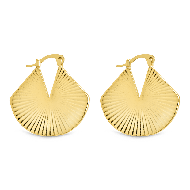 Francesca Ribbed Fan Hoop Earrings