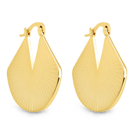 Francesca Ribbed Fan Hoop Earrings