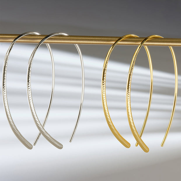 Textured Delicate Threader Hoop Earrings