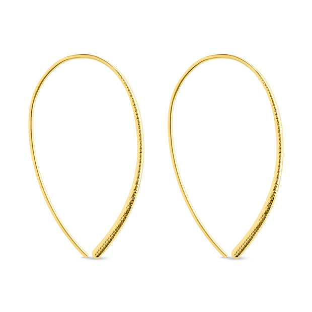 Textured Delicate Threader Hoop Earrings
