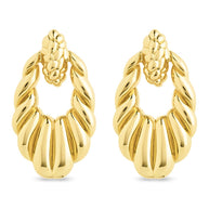 Enid Textured Door Knocker Stud Earrings