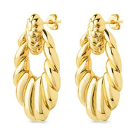 Enid Textured Door Knocker Stud Earrings
