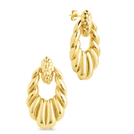 Enid Textured Door Knocker Stud Earrings