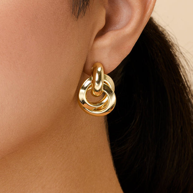 Ashton Layered Door Knocker Stud Earrings