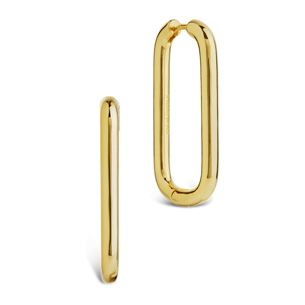 Kaylani Elongated Geo Hoops
