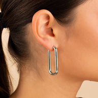 Kaylani Elongated Geo Hoops