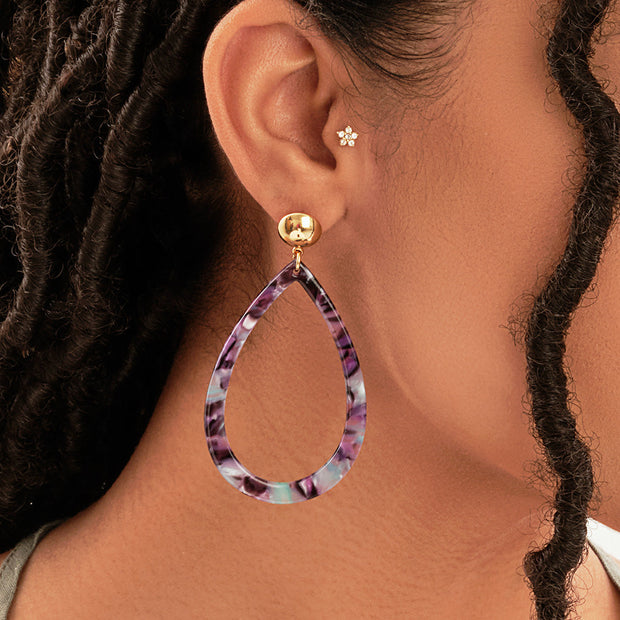 Teardrop Resin Stud Earrings