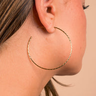 Sterling Silver Textured Hoops
