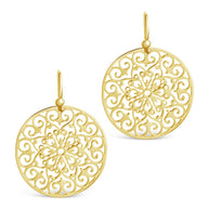 Sterling Silver Round Filigree Dangle Earrings