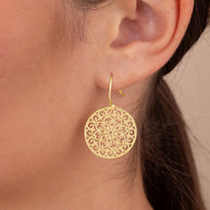 Sterling Silver Round Filigree Dangle Earrings