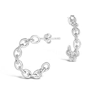 Sterling Silver Delicate Chain Hoops
