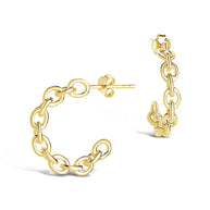 Sterling Silver Delicate Chain Hoops