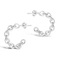 Sterling Silver Delicate Chain Hoops