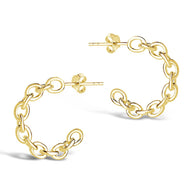 Sterling Silver Delicate Chain Hoops