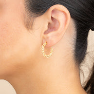 Sterling Silver Delicate Chain Hoops