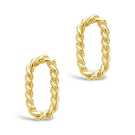Sterling Silver Braided Oval Stud Earrings