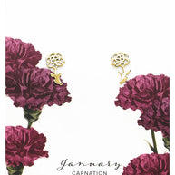 Sterling Silver Birth Flower Stud Earrings