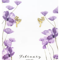 Sterling Silver Birth Flower Stud Earrings