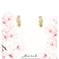 Sterling Silver Birth Flower Stud Earrings