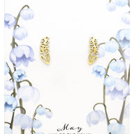 Sterling Silver Birth Flower Stud Earrings
