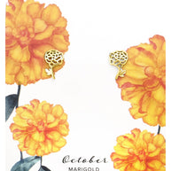 Sterling Silver Birth Flower Stud Earrings