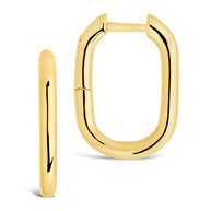 Sterling Silver Rectangle Huggie Hoop Earrings