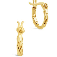 Sterling Silver Simple Twist Hoop Earrings