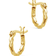 Sterling Silver Simple Twist Hoop Earrings